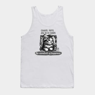 Cuddles, purrs, and kitty kisses: the essentials of happiness - I Love my cat - 2 Tank Top